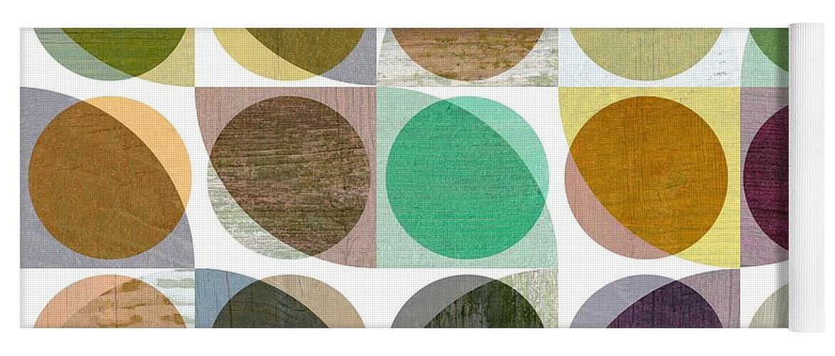 Quarter Round Yoga Mat featuring the digital art Quarter Circles Layer Project One by Michelle Calkins