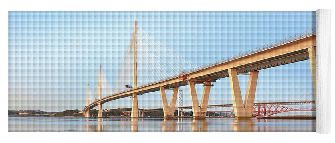 Queensferry Crossing Yoga Mat featuring the photograph Queensferry Crossing 5 by Grant Glendinning