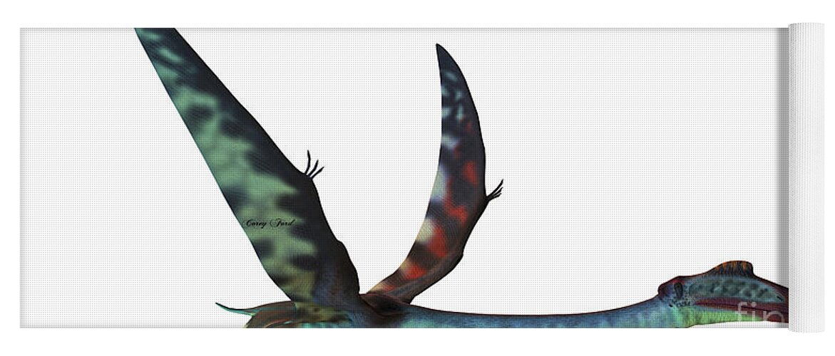 Quetzalcoatlus Yoga Mat featuring the painting Quetzalcoatlus Profile by Corey Ford