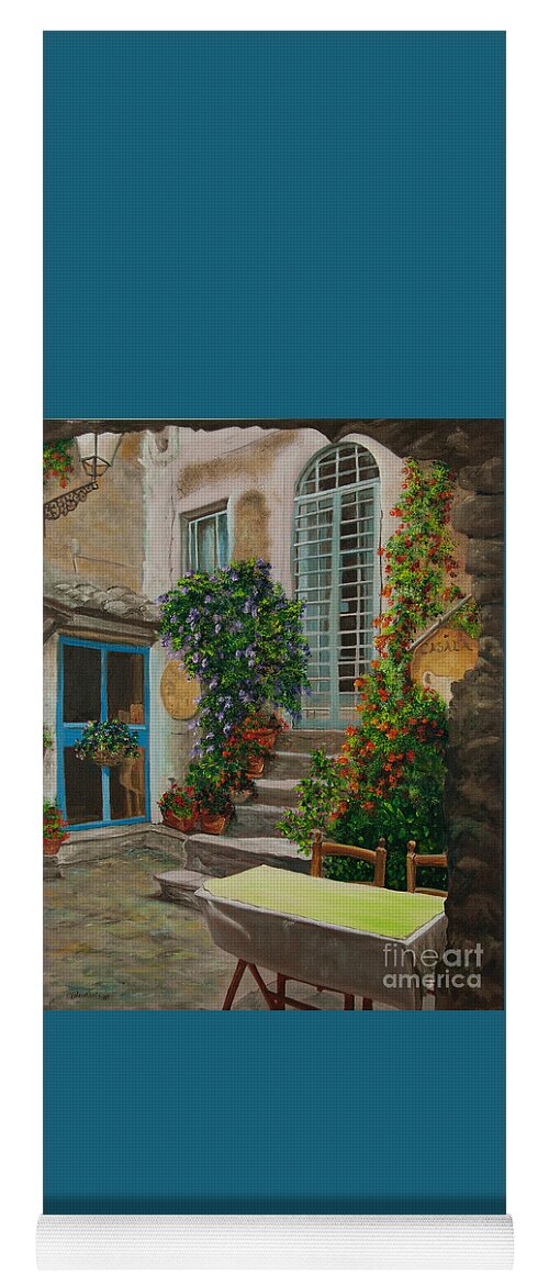 Italy Street Painting Yoga Mat featuring the painting Quiet Repose by Charlotte Blanchard