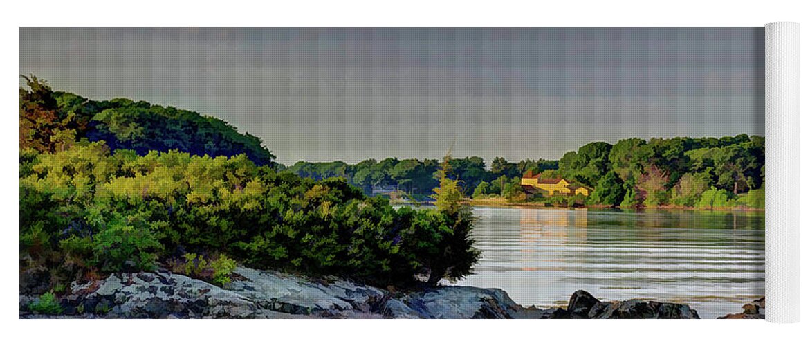 New England Yoga Mat featuring the photograph Quiet Waters in New Castle by David Thompsen