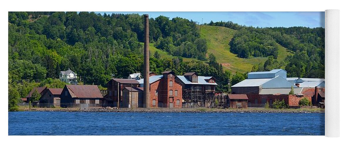 Keweenaw Yoga Mat featuring the photograph Quincy Smelting Works by Keith Stokes