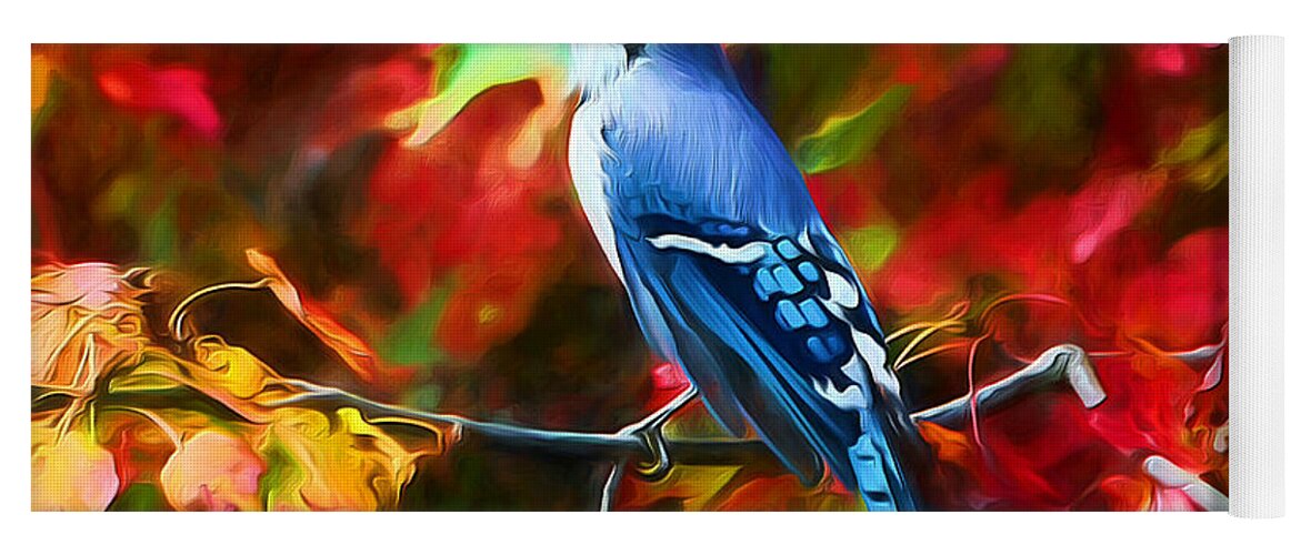 Blue Jay Yoga Mat featuring the photograph Quite Distinguished by Tina LeCour
