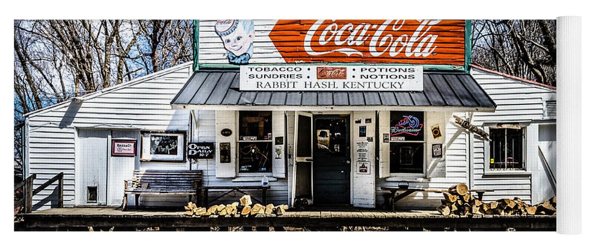 Winter Yoga Mat featuring the photograph Rabbit Hash Store-Front View by Mary Carol Story