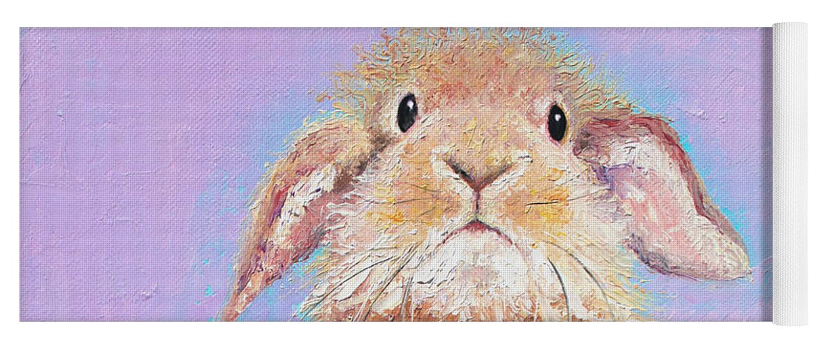 Bunny Yoga Mat featuring the painting Rabbit Painting - Babu by Jan Matson