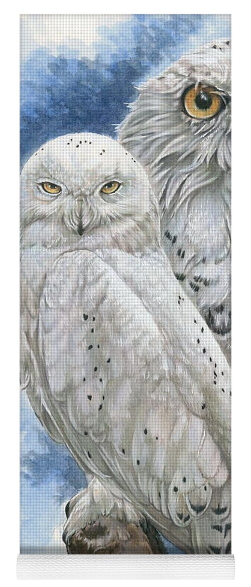 Snowy Owl Yoga Mat featuring the mixed media Radiant by Barbara Keith