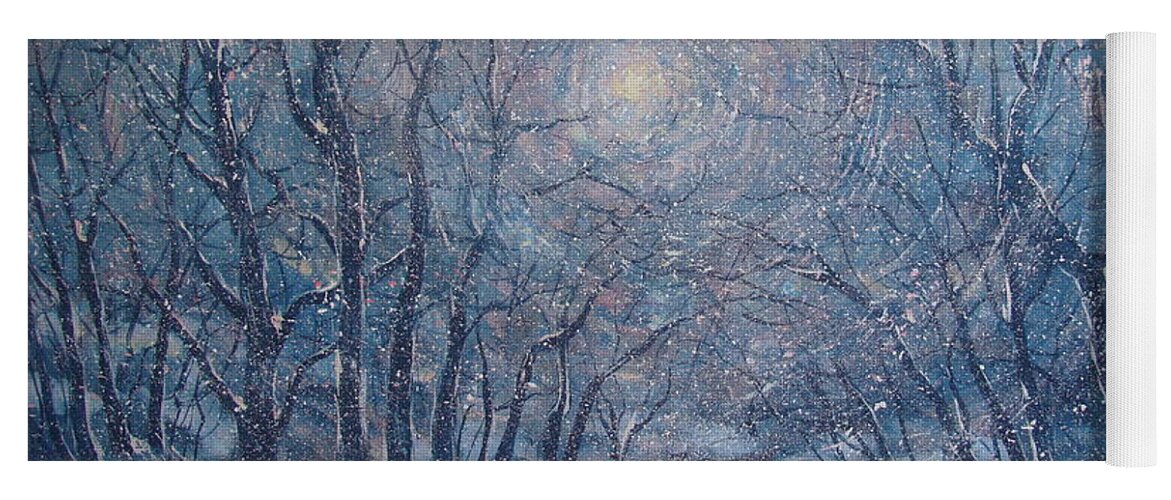 Snow Landscape Yoga Mat featuring the painting Radiant Snow Scene by Leonard Holland