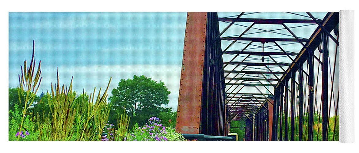 Nature Yoga Mat featuring the photograph Railroad Bridge Garden by Rod Whyte