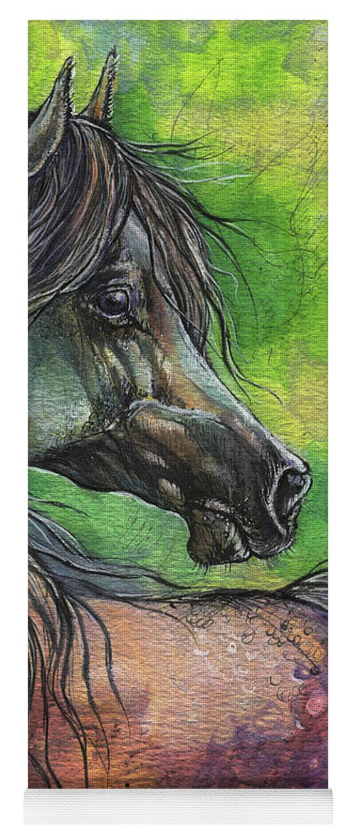 Horse Yoga Mat featuring the painting Rainbow horse 2017 06 05 by Ang El