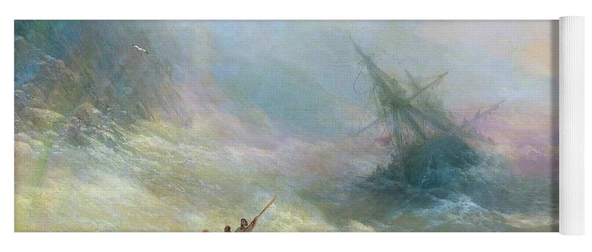 Rainbow Yoga Mat featuring the painting Rainbow Ivan Aivazovsky 1873 by Movie Poster Prints