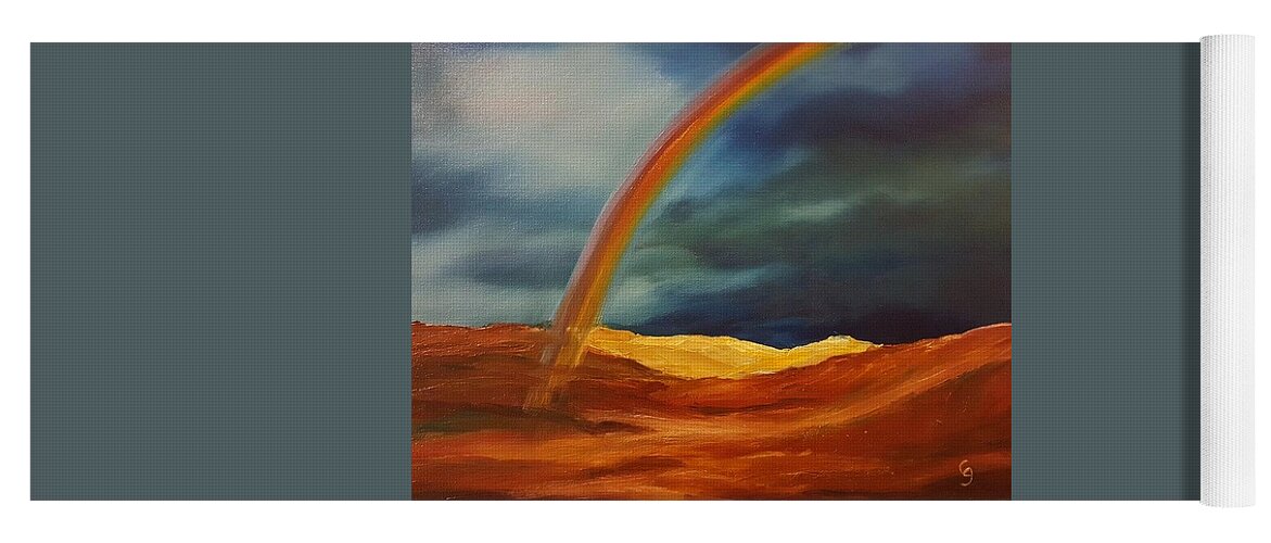 Rainbow Yoga Mat featuring the painting Rainbow Practice  65 by Cheryl Nancy Ann Gordon