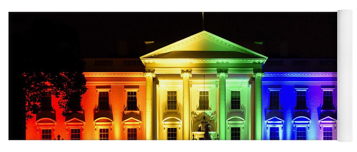 Gay Yoga Mat featuring the photograph Rainbow White House - Washington DC by Brendan Reals