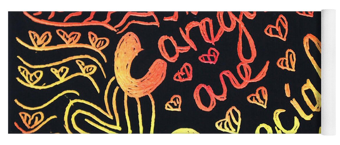 Caregiver Yoga Mat featuring the drawing Rainbows by Carole Brecht
