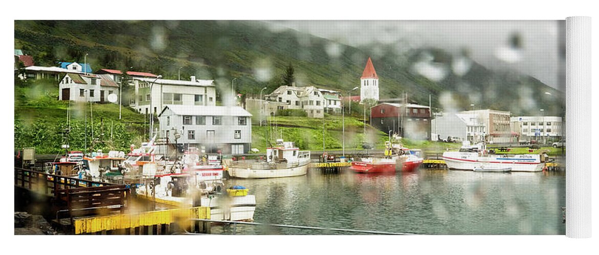 Iceland Yoga Mat featuring the photograph Rainy Day In Siglufjorour by Tom Singleton