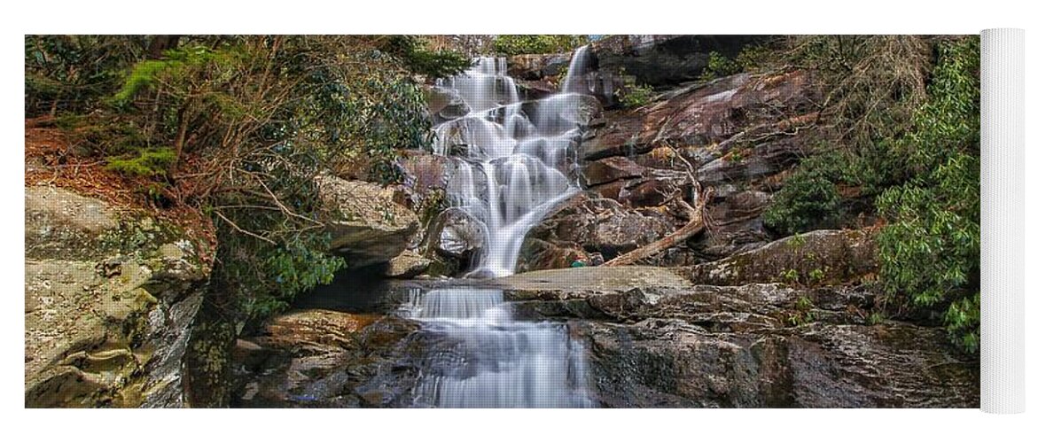 Ramsey Cascades Yoga Mat featuring the photograph Ramsey Cascades - Tennessee Waterfall by Chris Berrier