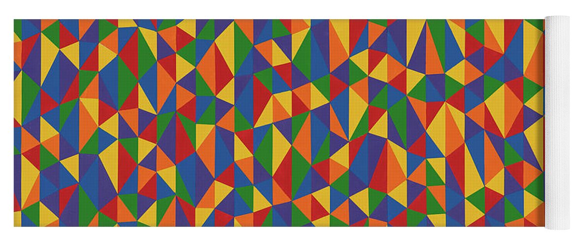 Abstract Yoga Mat featuring the painting Random Triangular Sinusoid by Janet Hansen