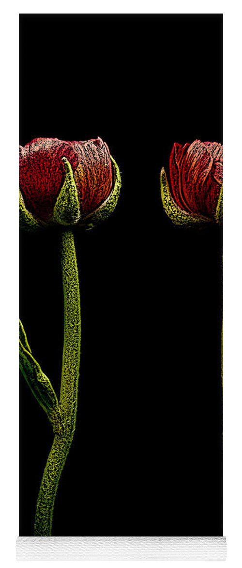 Ranunculus Yoga Mat featuring the photograph Ranunculus In Red by Movie Poster Prints