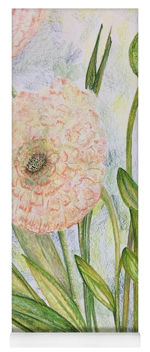 Flower Yoga Mat featuring the drawing Ranunculus by Norma Duch
