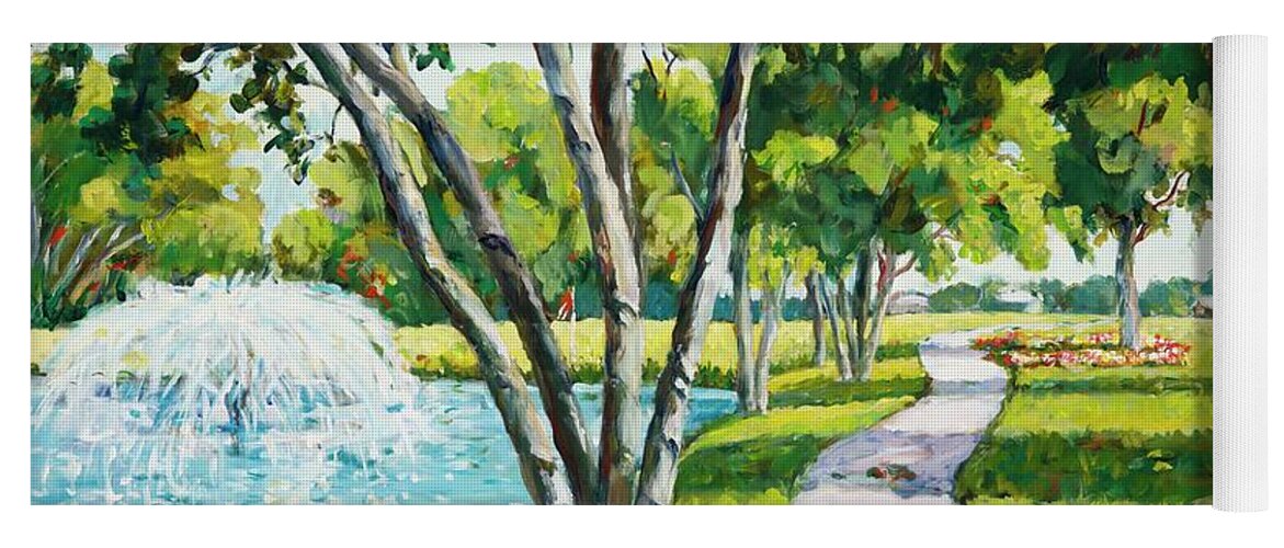 Landscape Yoga Mat featuring the painting RCC Golf Course by Ingrid Dohm