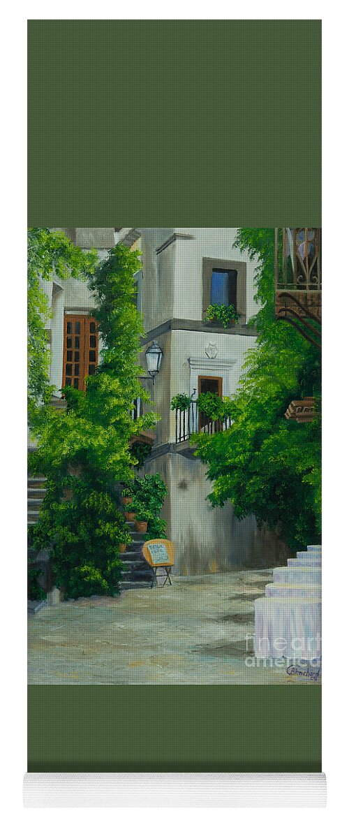 Italy Street Painting Yoga Mat featuring the painting Ready for Business by Charlotte Blanchard