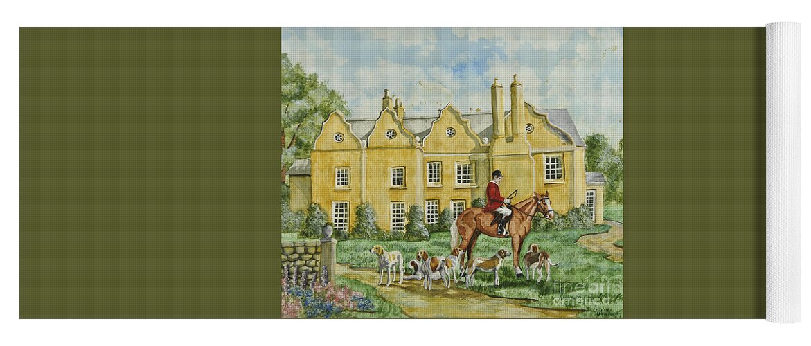 English Manor Home Yoga Mat featuring the painting Ready For The Hunt by Charlotte Blanchard