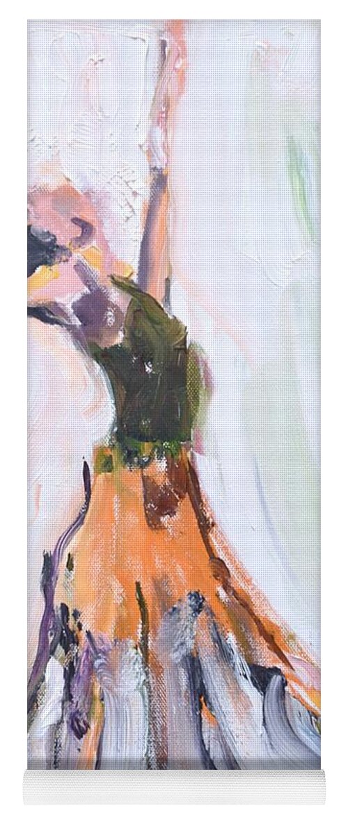 Dance Yoga Mat featuring the painting Rebekah's Dance Series 1 Pose 1 by Donna Tuten