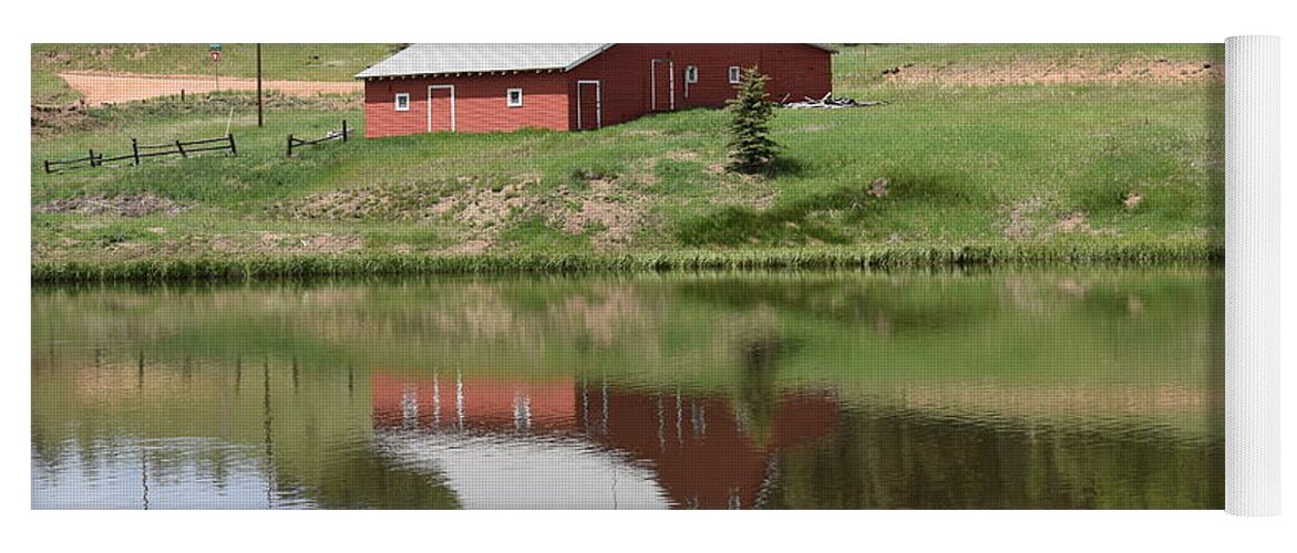 Barn Yoga Mat featuring the photograph Red Barn Burgess Res Divide CO #1 by Margarethe Binkley