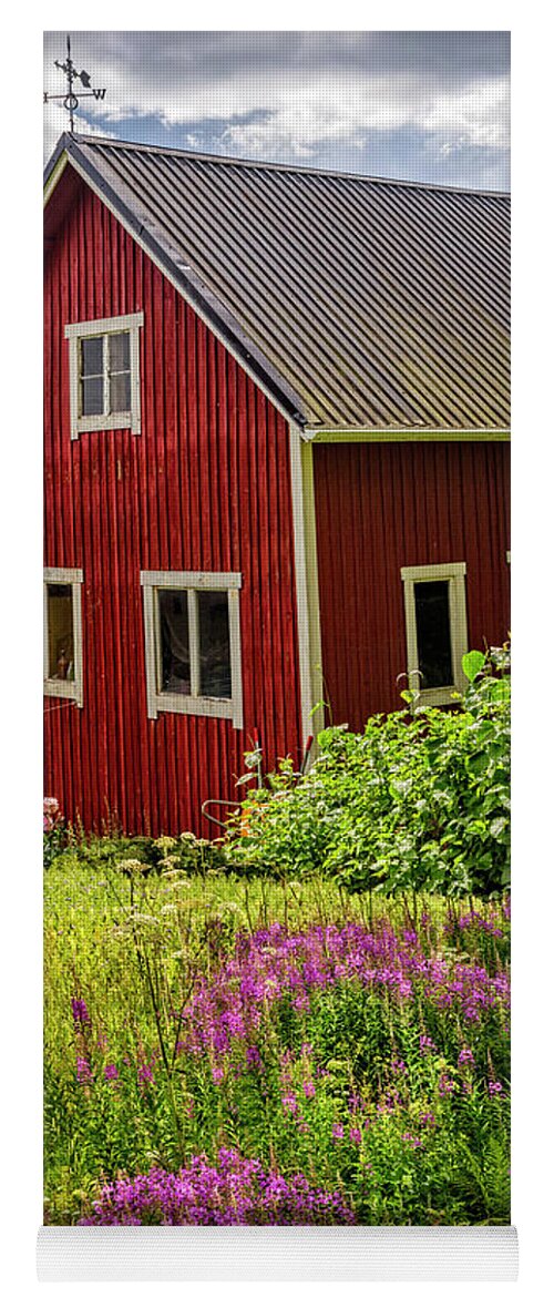 Appalachia Yoga Mat featuring the photograph Red Barn on a Summer Day by Debra and Dave Vanderlaan