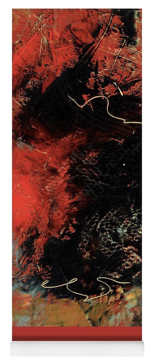 Abstract Yoga Mat featuring the painting Red Dragon by Marcy Brennan