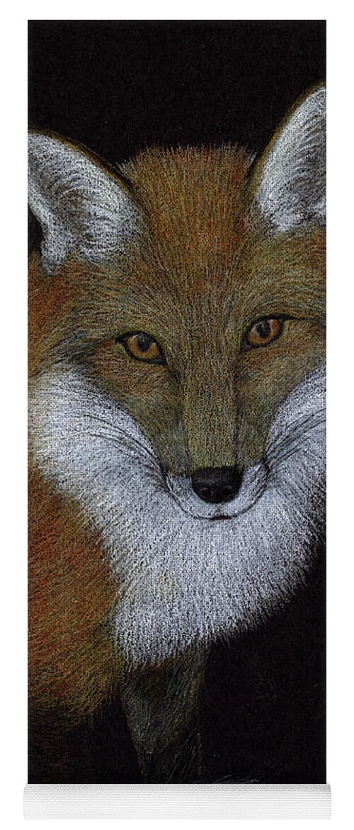 Red Yoga Mat featuring the drawing Red Fox by Jackie Irwin