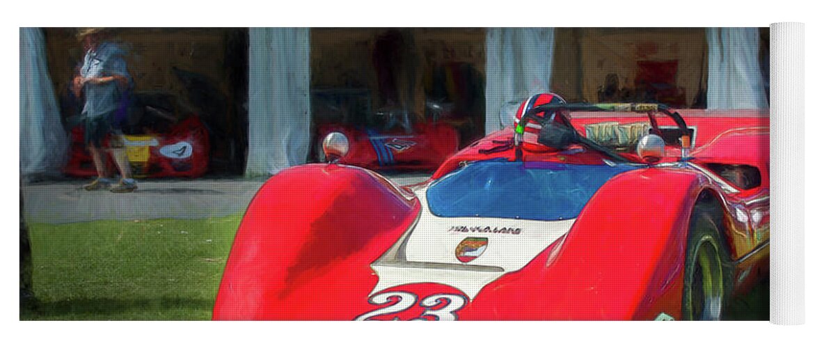Red Yoga Mat featuring the photograph Red McLaren M6B by Stuart Row