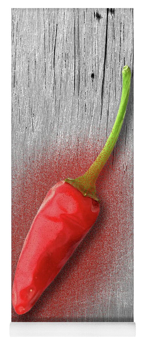 Background Yoga Mat featuring the photograph Red pepper by Paulo Goncalves