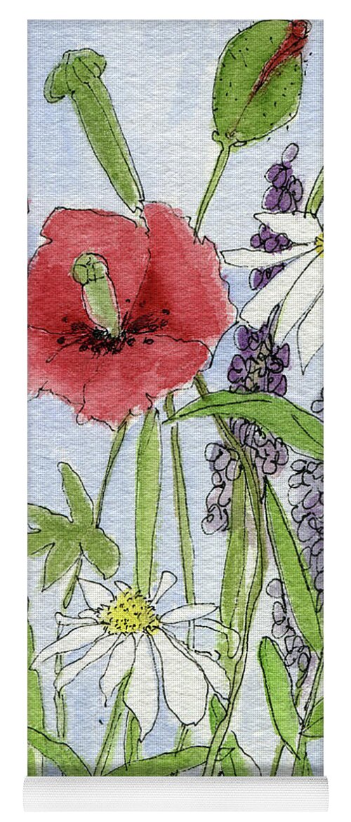 Poppy Yoga Mat featuring the painting Red Poppies by Laurie Rohner