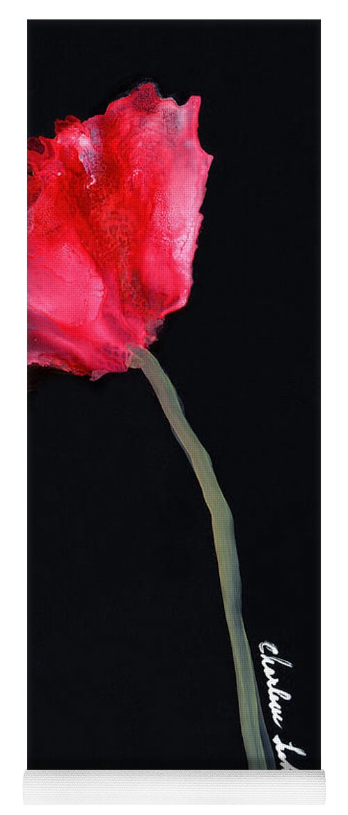 Red Poppy Yoga Mat featuring the painting Red Poppy by Charlene Fuhrman-Schulz