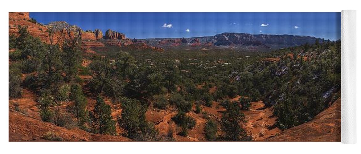 Arizona Yoga Mat featuring the photograph Red Rock Secret Mountain Wilderness Panorama by Andy Konieczny