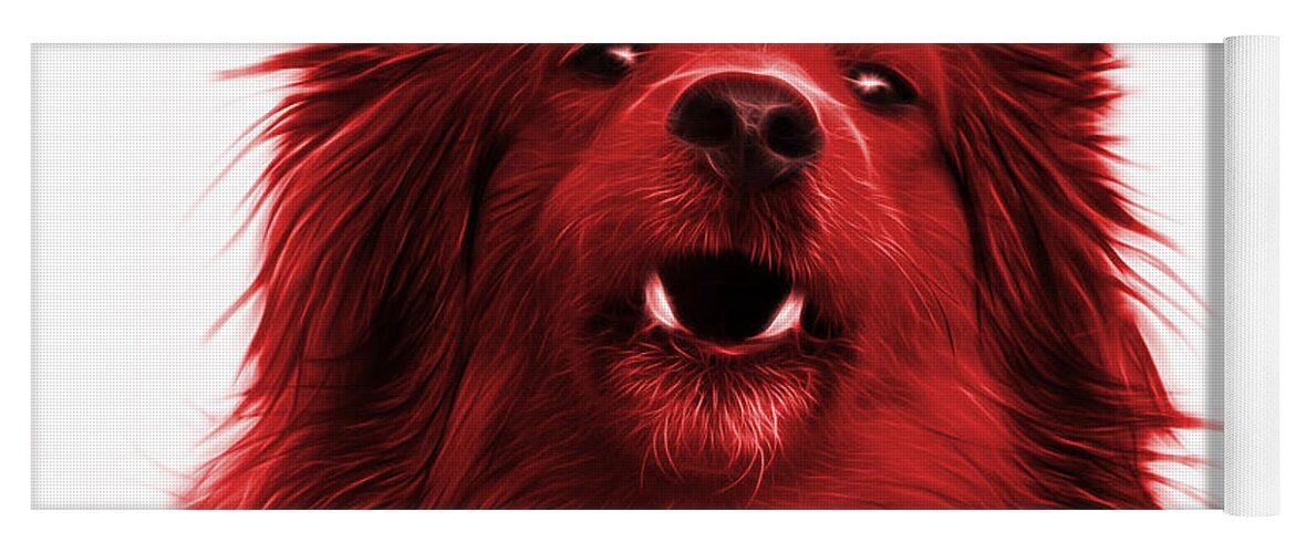 Sheltie Yoga Mat featuring the painting Red Sheltie Dog Art 0207 - WB by James Ahn
