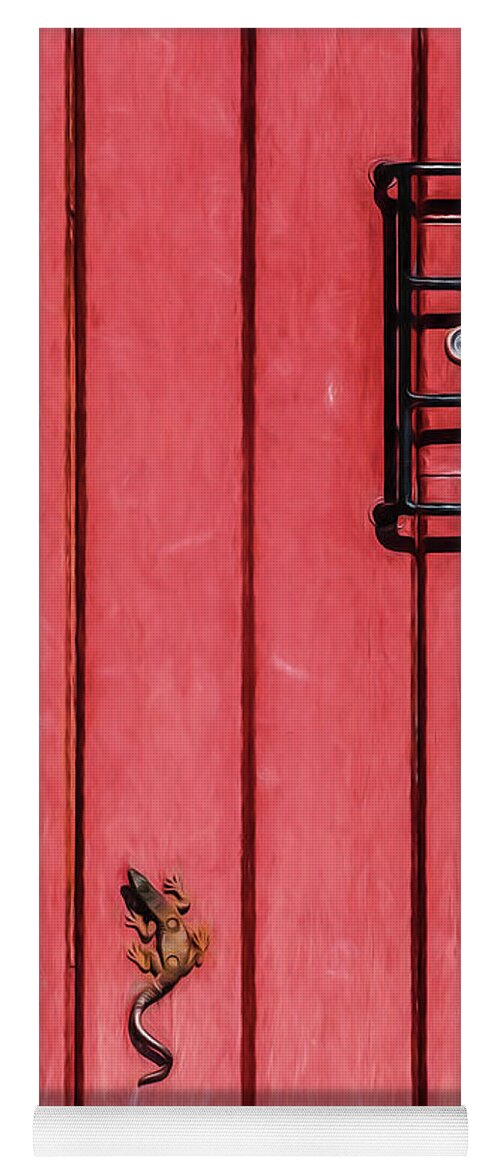 David Letts Yoga Mat featuring the photograph Red Speakeasy Door by David Letts