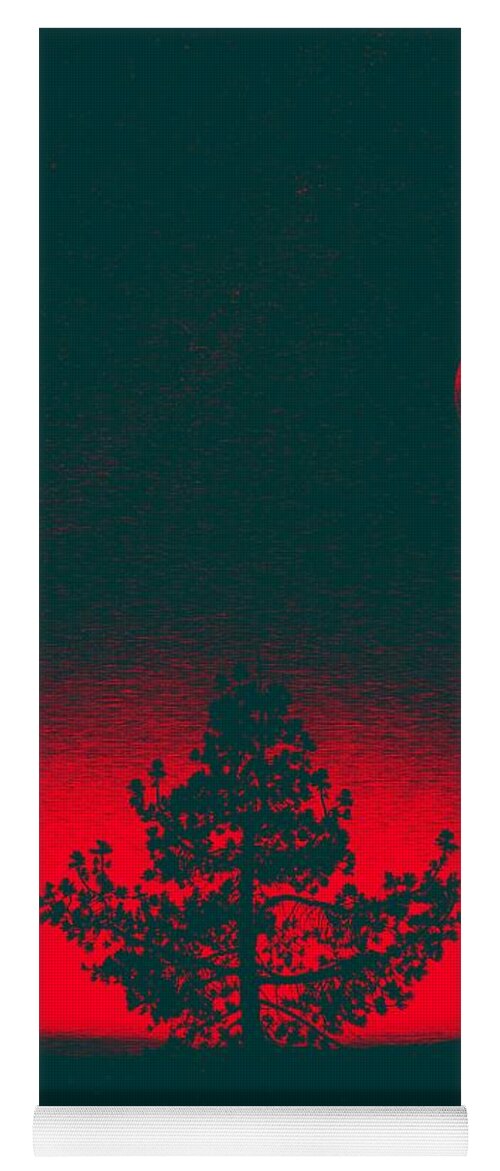 Nature Yoga Mat featuring the painting Red Sunset by Adam Asar by Celestial Images