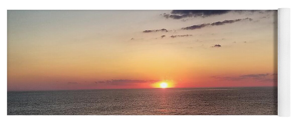 Sunset Yoga Mat featuring the photograph Red Sunset Over Ocean by Vic Ritchey