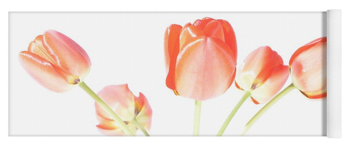 Flowers Yoga Mat featuring the photograph Red Tulips by Paulina Roybal