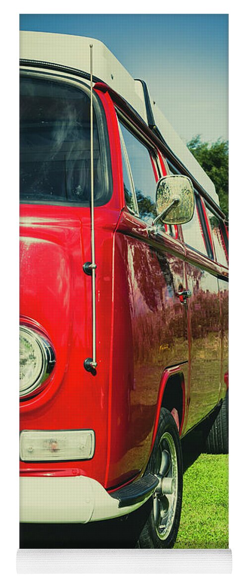 Red VW T2 Camper Van front view Yoga Mat for Sale by Nixon