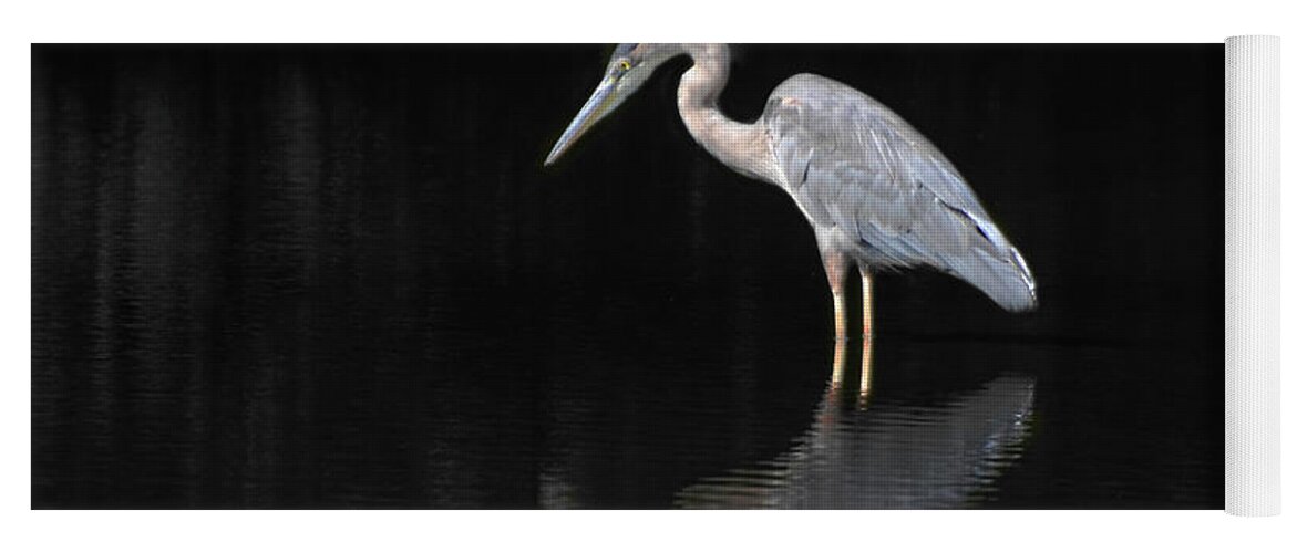 Heron Yoga Mat featuring the photograph Reflecting Heron by Judy Wolinsky