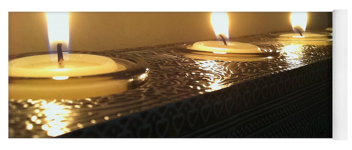 Candles Yoga Mat featuring the photograph Reflection by Vonda Lawson-Rosa
