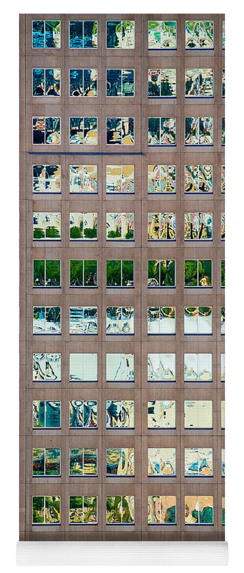 Canada Yoga Mat featuring the photograph Reflections in Windows of Office Building by Bryan Mullennix