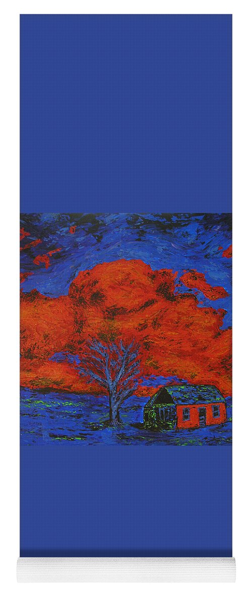 House Yoga Mat featuring the painting Reflections of the Storm by Ricklene Wren