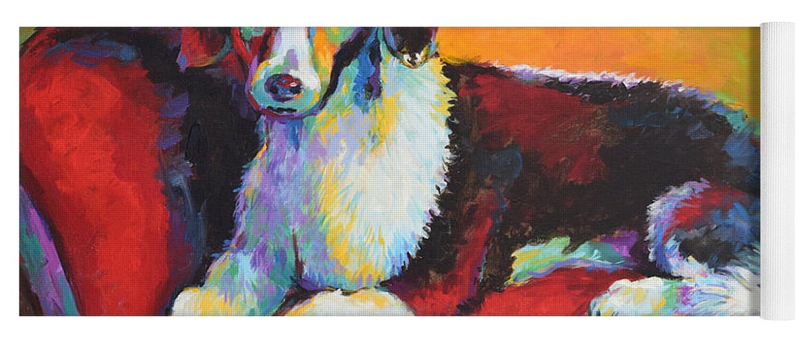 Pet Yoga Mat featuring the painting Regal Puppy by Jyotika Shroff