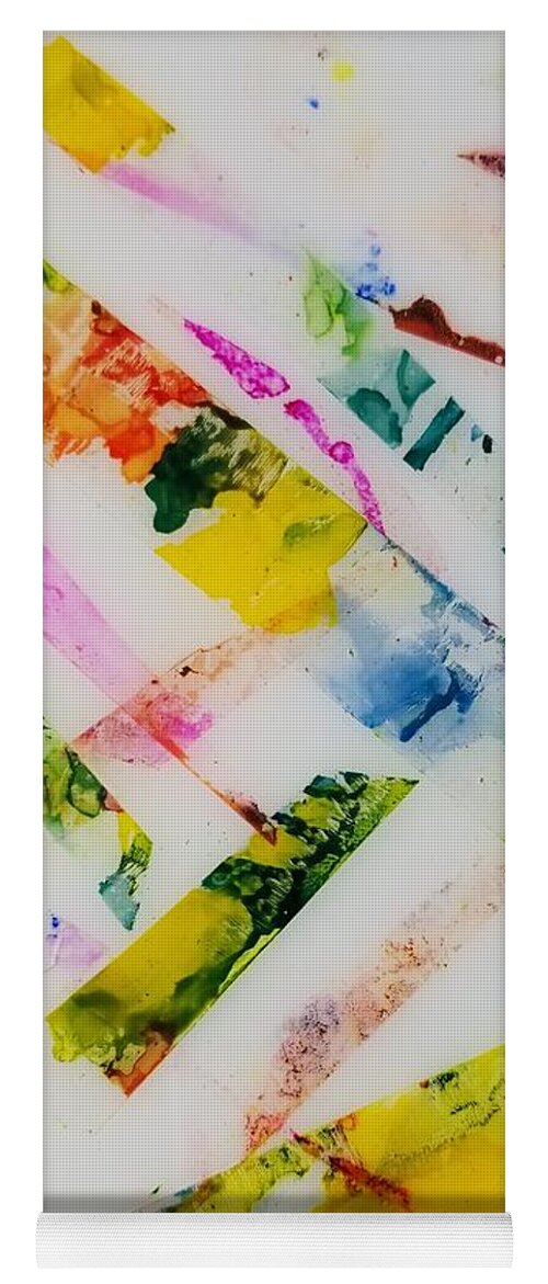 Alcohol Ink Yoga Mat featuring the painting Repurposed Tape by Donna Perry