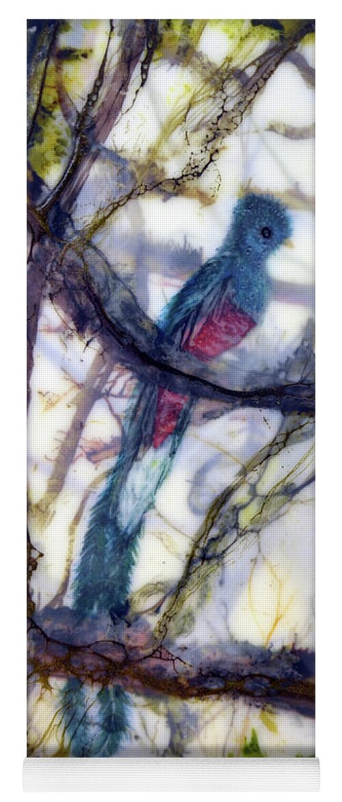 Resplendent Yoga Mat featuring the painting Resplendent Quetzal #1 by Jennifer Creech