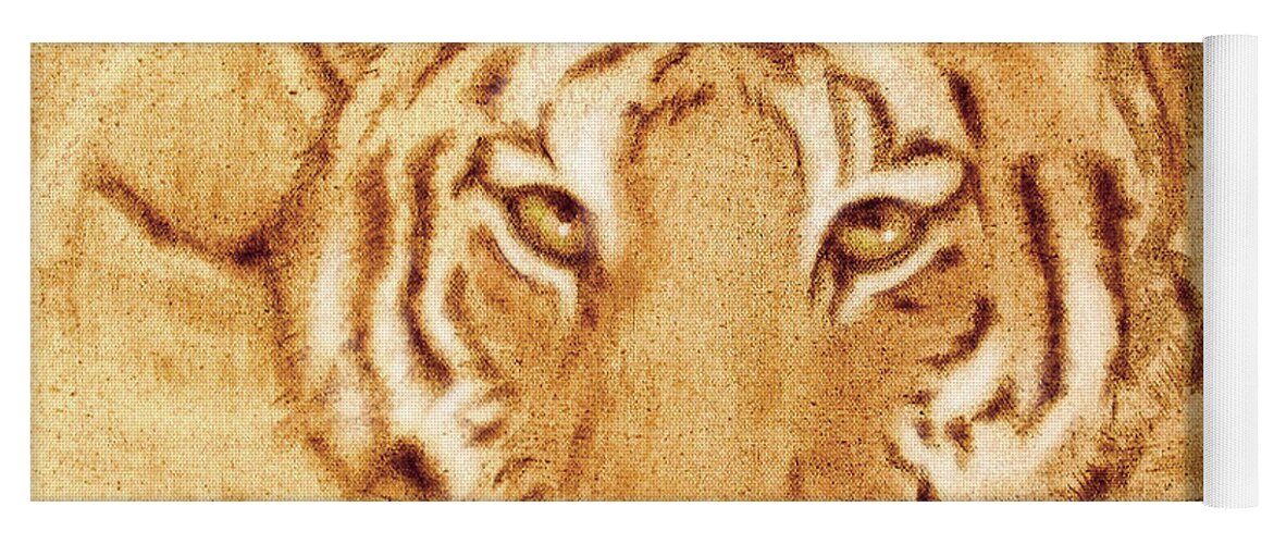 Scorched Yoga Mat featuring the tapestry - textile Resting Tiger by Dale Loos Jr