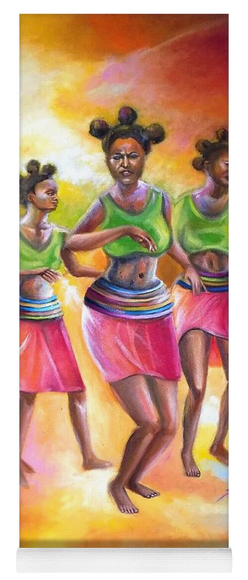 Orange Yoga Mat featuring the painting Rhythm Of Celebration by Olaoluwa Smith